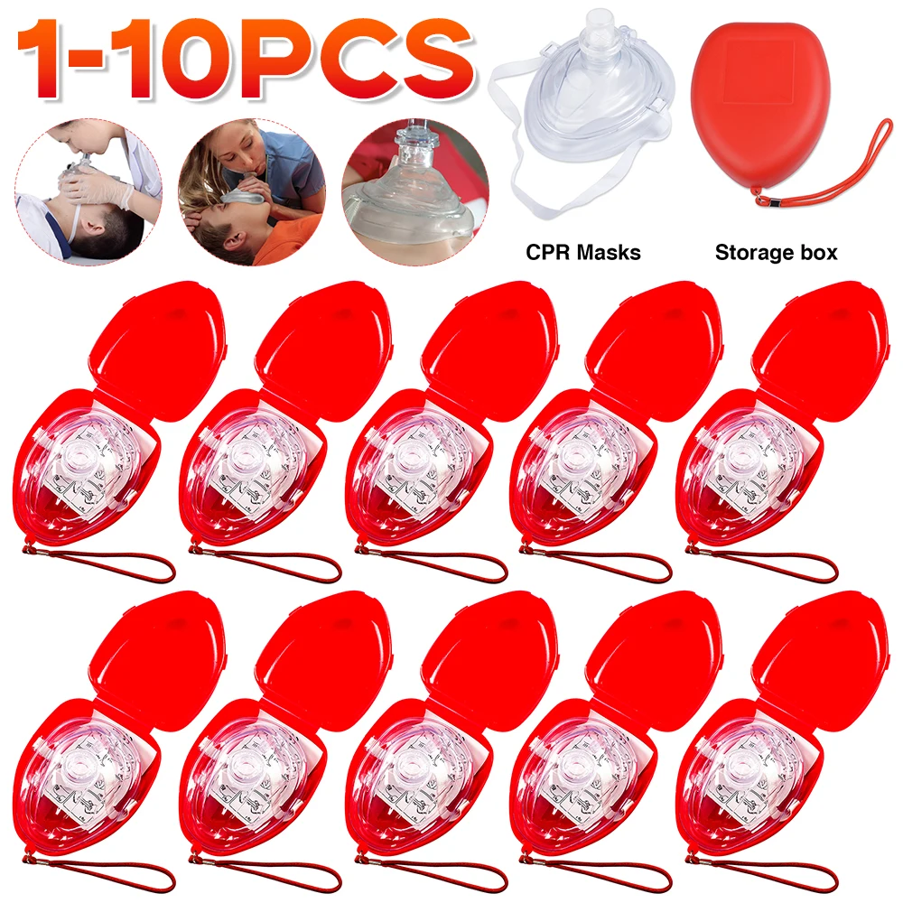 Professionelle Erste-Hilfe-CPR-Atemmaske, künstliche Beatmung, schützende Mundmasken mit Einwegventil, Notfallrettungswerkzeug Image