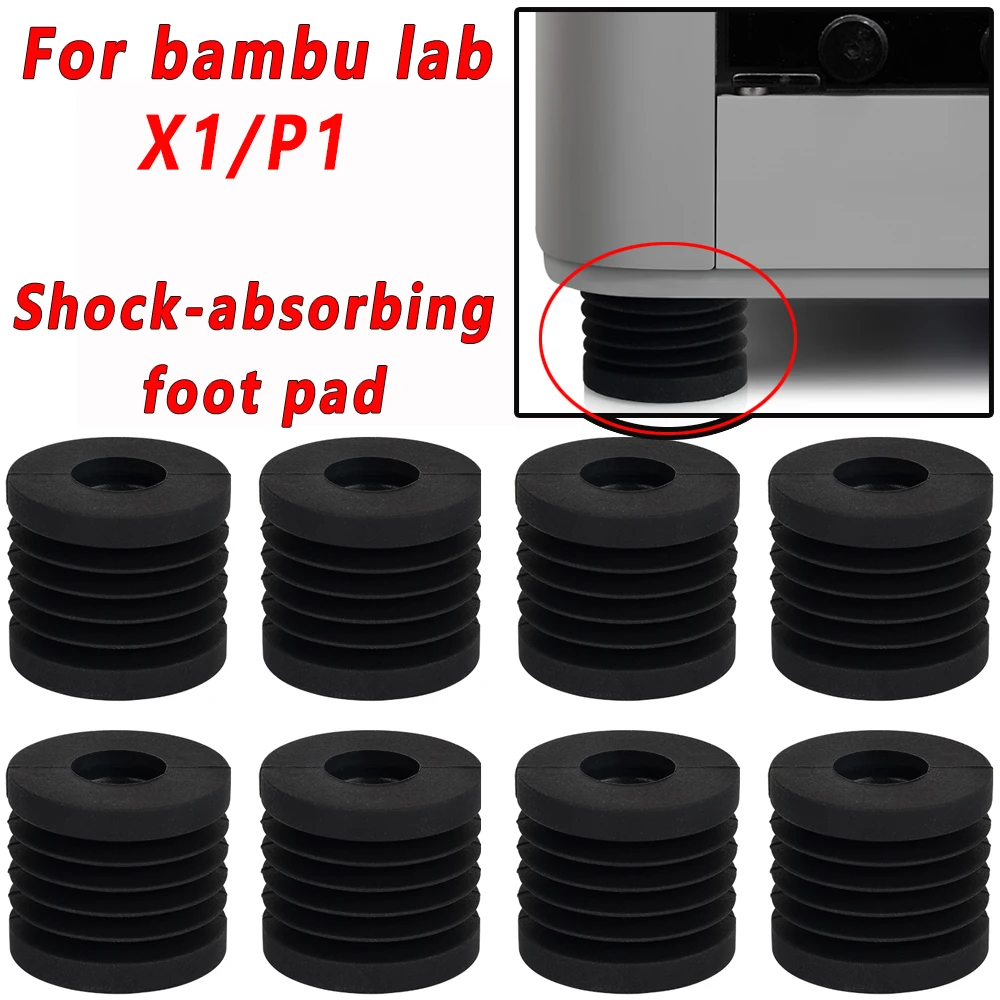 Für Bambu Lab X1/P1 Stoßdämpfendes Fußpolster Upgrade Anti Vibration Füße Pad Anti-Rutsch Anti-Schock Staubdicht Gummifußpolster Image