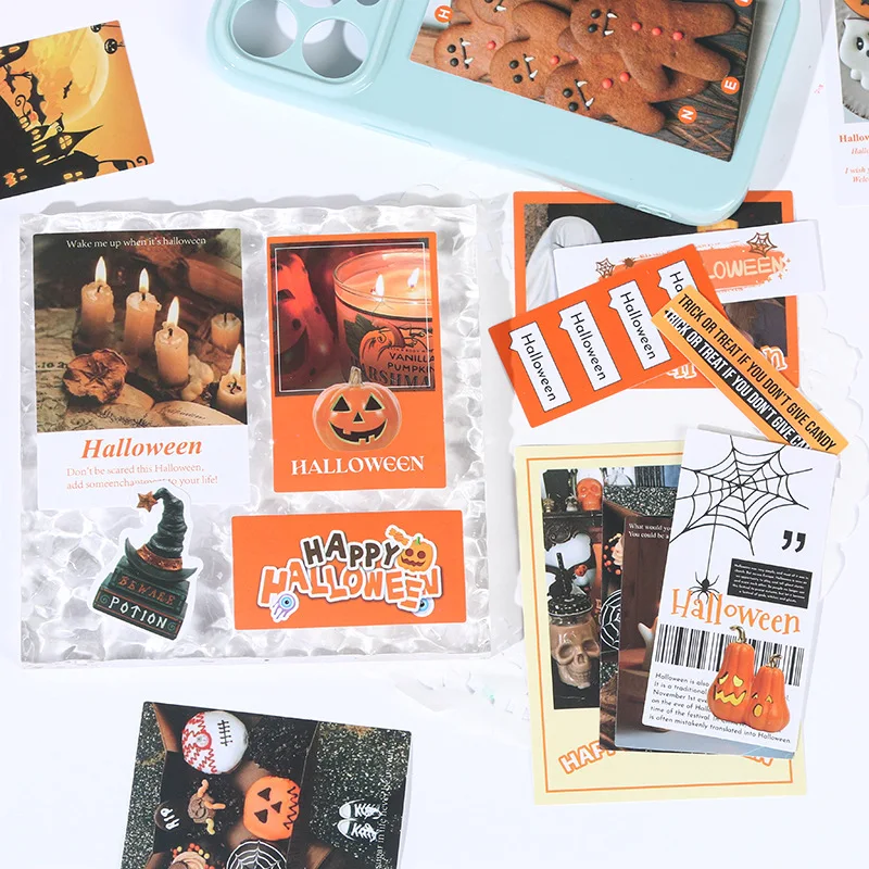 50 stücke Halloween Weihnachten Aufkleber Pack Kreativität dekorative Hand Konto Tagebuch Album handgemachte Junk Journal Lieferungen Image