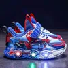 Disney Jungen LED Schuhe Herbst Kinder Mesh Casual Sport Schuhe Cartoon Atmungsaktive Hellblau Schuhe Turnschuhe Größe 27-37