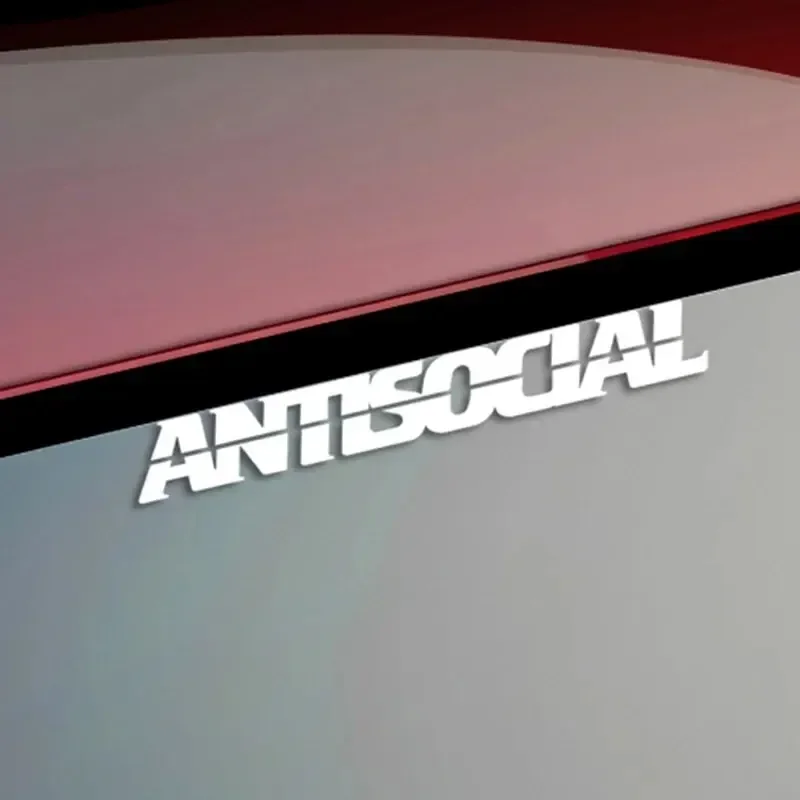 32X5,08 cm Brief Aufkleber Vinyl Wasserdicht Antsocial Aufkleber Nicht Verblassen Reflektierende Coole Auto Dekoration Aufkleber Einzigartiges Geschenk Image