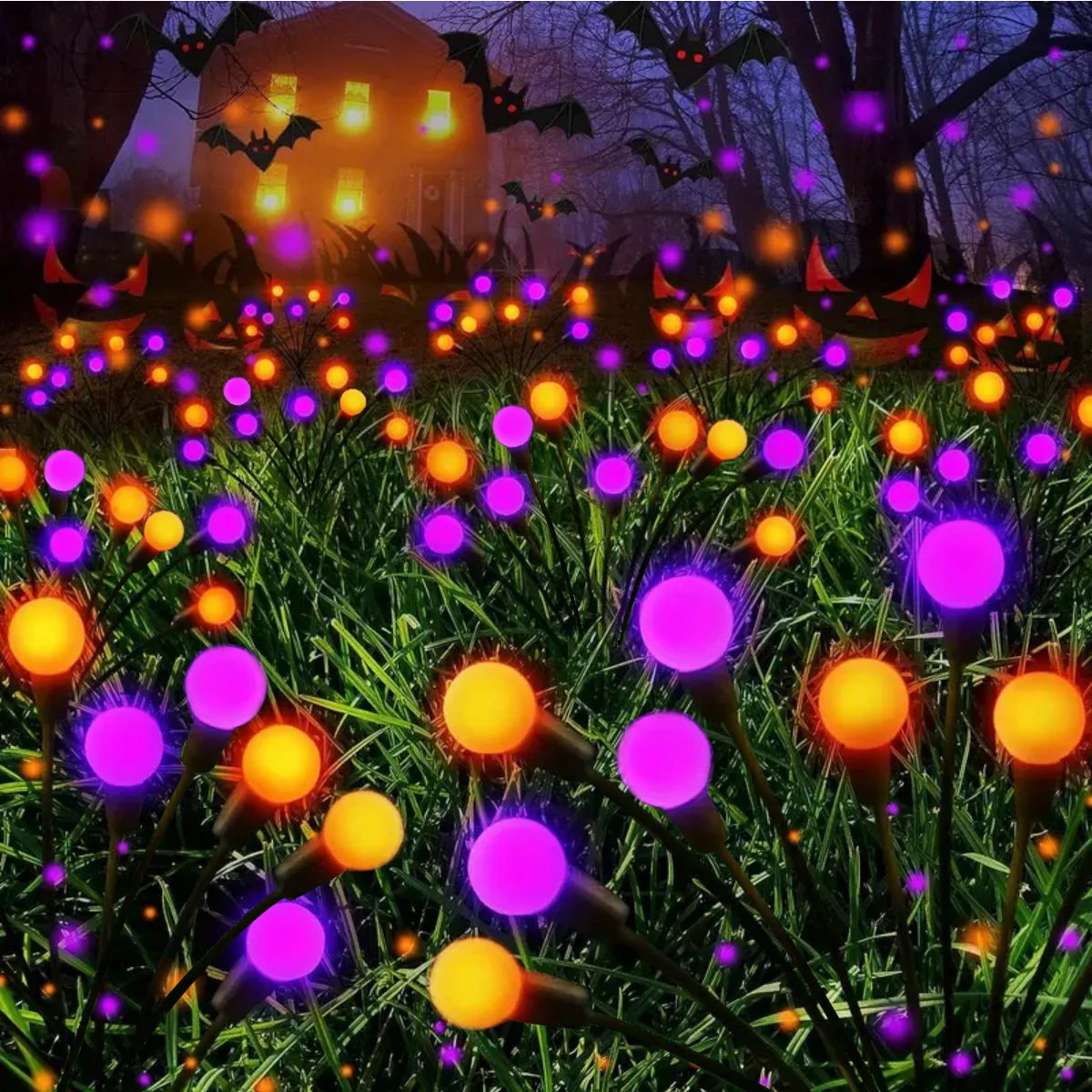 2 teile/satz 10 LED Solar Glühwürmchen Garten leuchten schwanken durch Wind wasserdichte Pfahl leuchten mit 2 Modi geeignet für Hausgarten Dekor