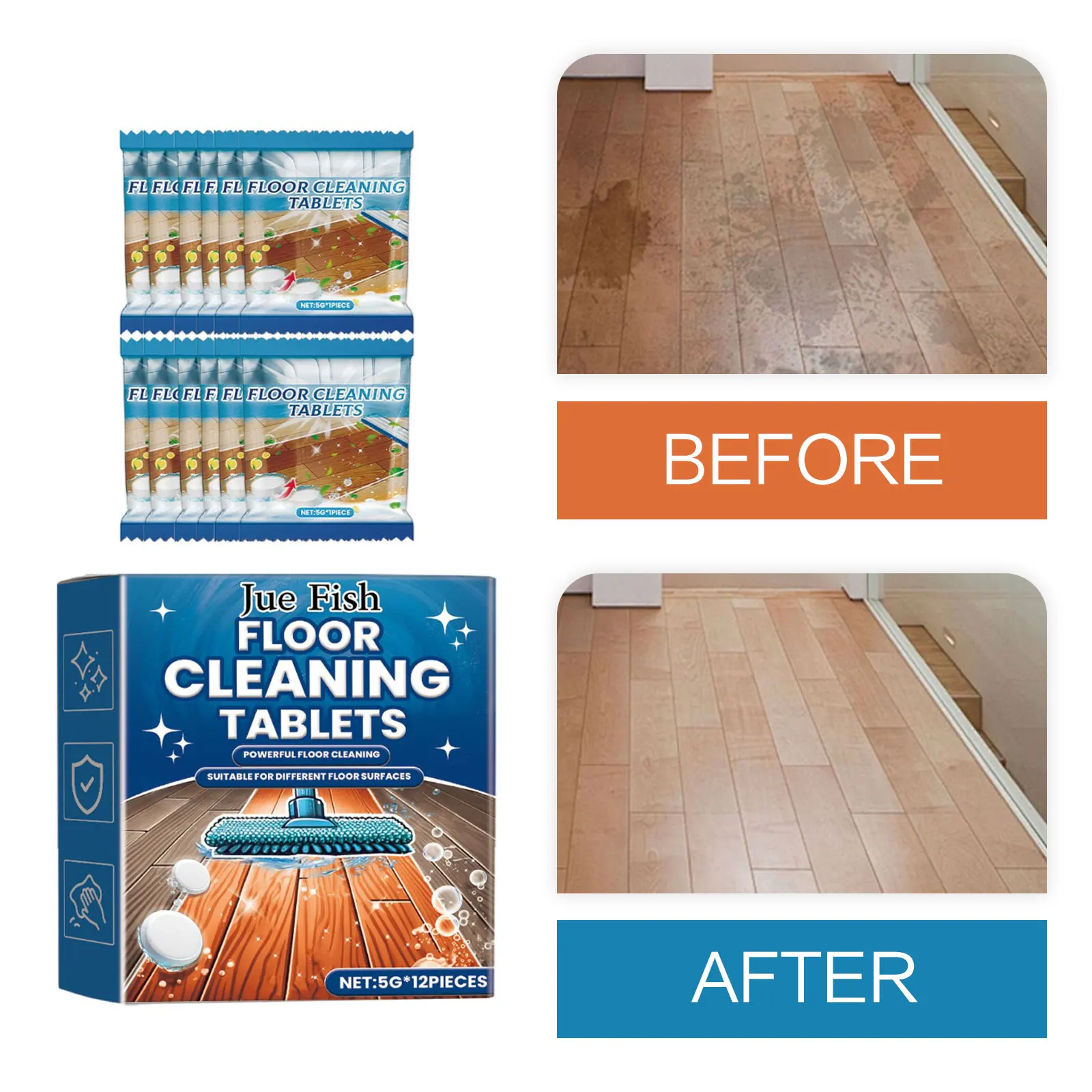 Boden reinigungs tabletten Boden flecken Flecken entferner Fliesen Entkalkung Aufhellung Keramik Dekontamination Boden reiniger Waschmittel Image