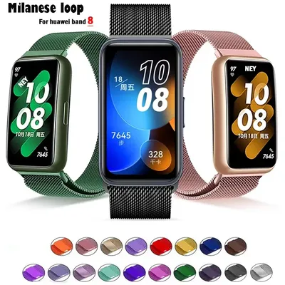 Mlianese Loop Strap Für Huawei Band 8 7 Smartwatch Magnetische correa Handgelenk band Metall Edelstahl Armband Huawei Band 6 strap Image