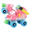 Kinder Rollschuhe zweireihig 4-Rad-Skating Schuhe verstellbare Größe Sliding Slalom Inline-Skates