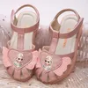 Disney gefroren Elsa Mädchen Sandalen 2024 Sommer neue Echt leder Prinzessin Schuhe Mode Freizeit schuhe Kinder Strands chuhe Größe 23-36
