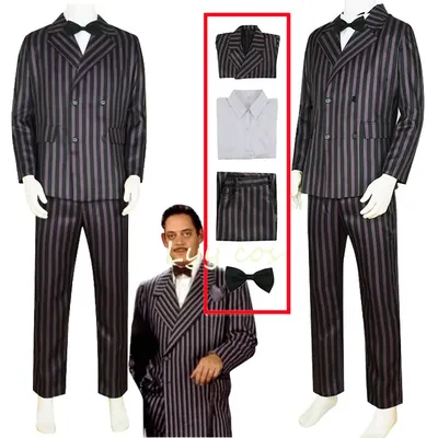 Addams Gomez Cosplay Anime Kostüm Männer Outfits Anzug Hosen Hemd Halloween Karneval Anzug Image