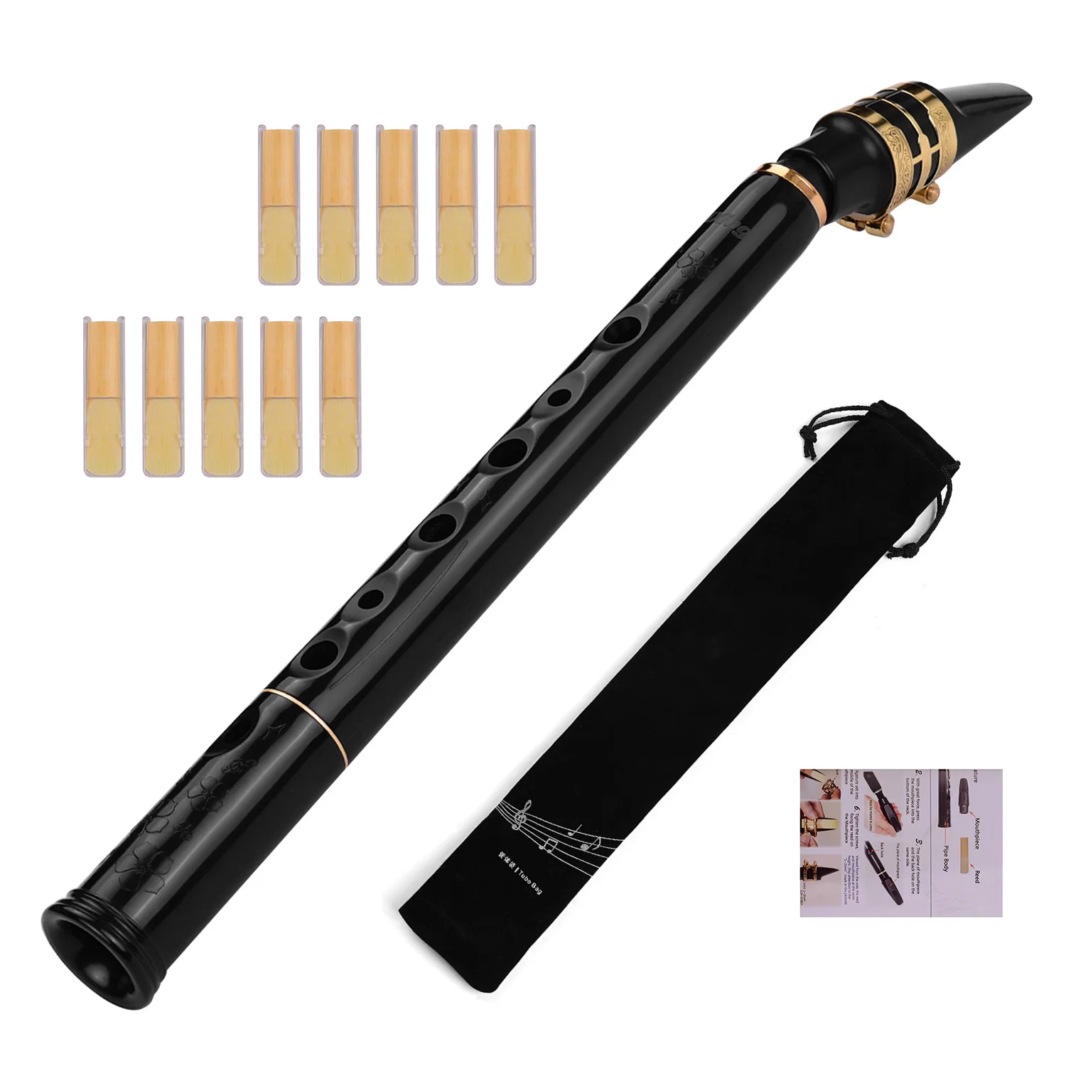 Hixing C Key Mini Pocket Saxophon Sax Abs Material mit Mundstücken 10 stücke Schilf Trage tasche Holz blasinstrument Image
