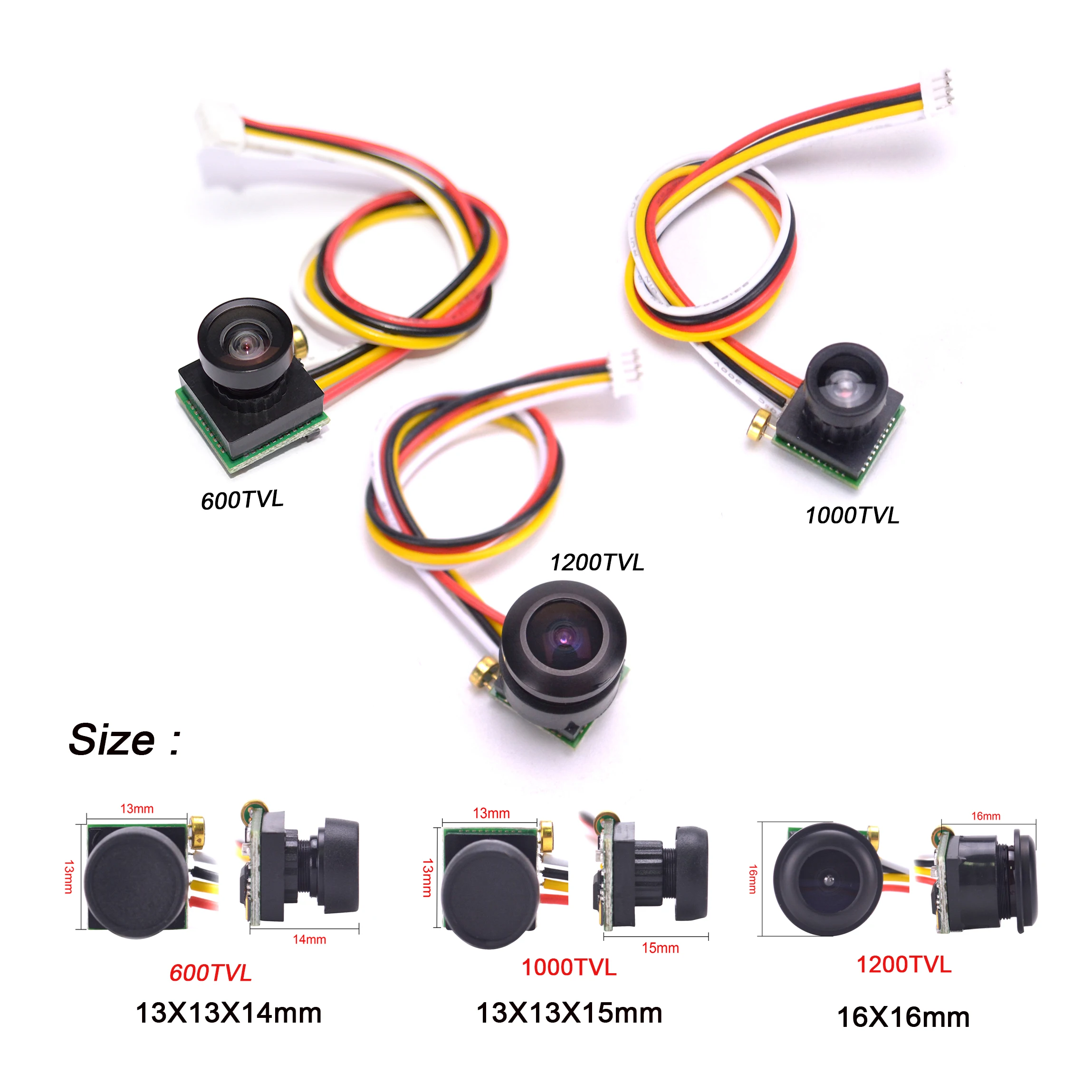 600tvl 170d/1000tvl 90 Grad/1200tvl 120 Grad super kleine Farb video Mini-Fpv-Kamera mit Audio für Mini 250 Quadcopter Image