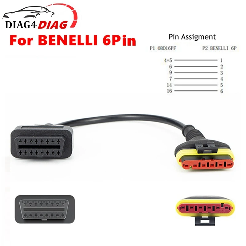 Motorrad-Diagnose kabel 6-poliges Stecker kabel Motorrad-Diagnose kabel für Benelli 6-poliges bis obd2 16-poliges Kabel Image