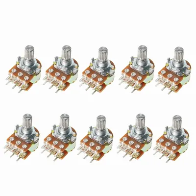 10PCS WH148 15mm 3pin Linear Potentiometer Mit Muttern Und Unterlegscheiben 1K 2K 5K 10K 20K 50K Image