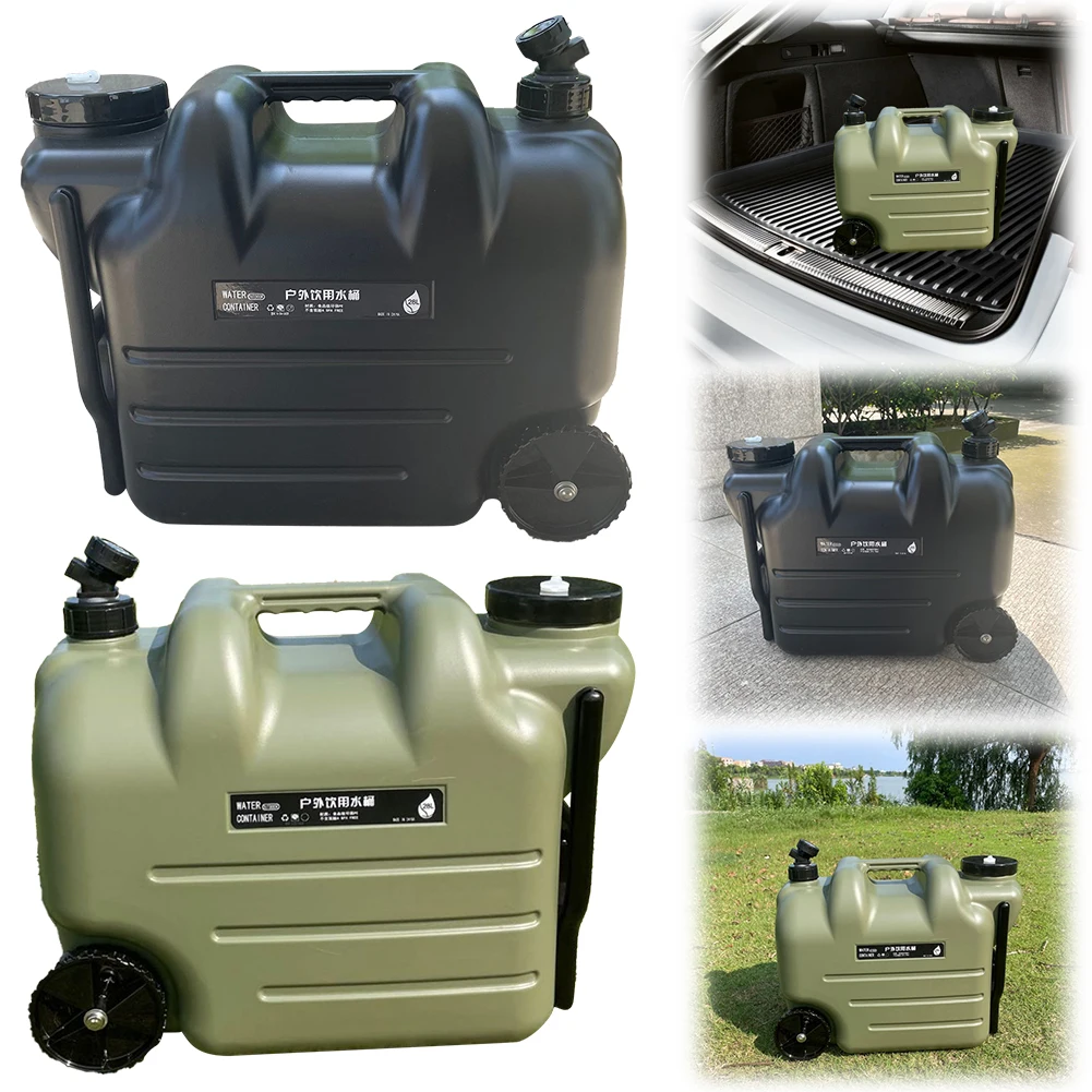 28L Outdoor Tragbare Auto Wasseraufbewahrungsbox mit Wasserhahn und Rad Auto Trinkwasser Aufbewahrungsbox Wasserkrug für Camping Outdoor BBQ Image