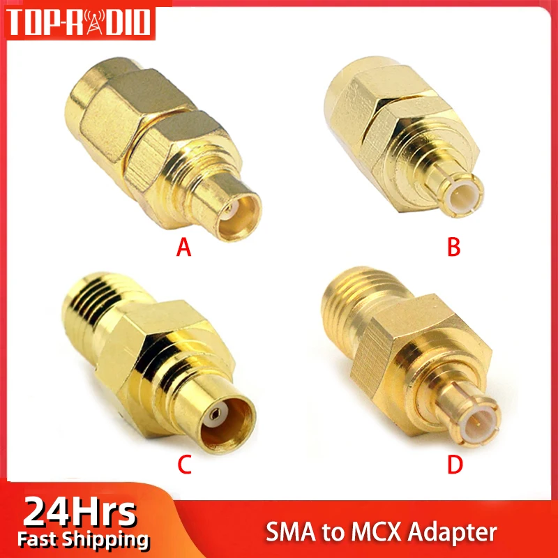 SMA auf MCX Adapter Kit SMA Männlich Weiblich Stecker auf MCX Weiblich Männlich Jack Adapter RF Koaxial Stecker Gerade Konverter Image