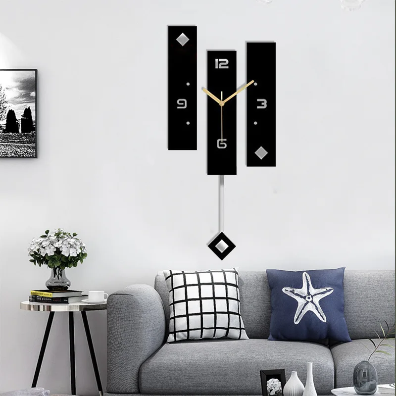 Uhr Wanduhr Wohnzimmer Home Dekoration Wanduhr Licht Luxus Einfache Modische und Kreative Wanduhr Stille