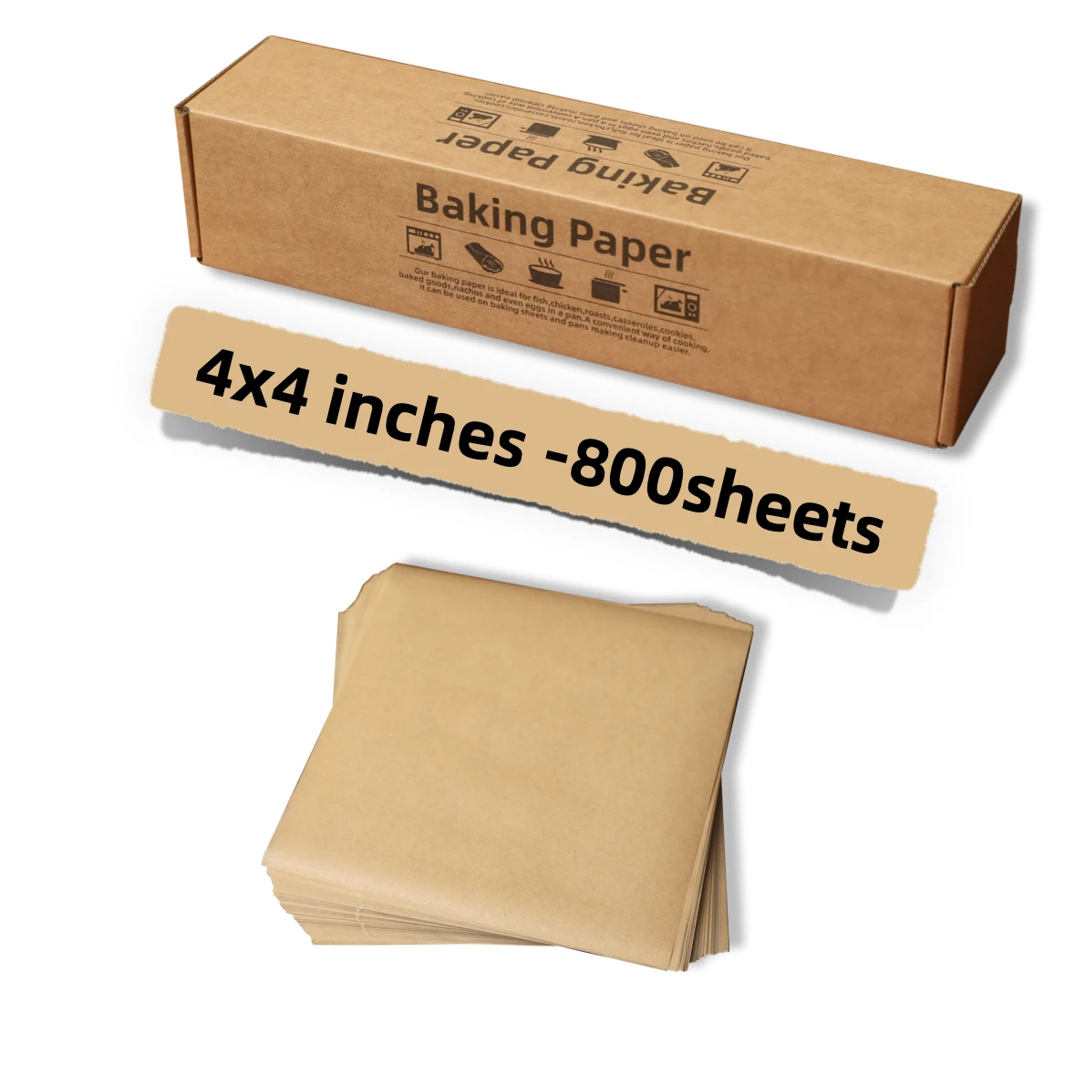 800 Stück 10,2 x 10,2 cm braunes Antihaft-Hamburger-Patty-Papier, quadratische Sandwich-Trenner zum Verpacken, Backpapier, Rindfleisch, Einfrieren Image