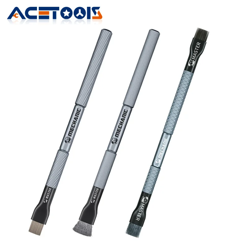 MECHANIC Motherboard-Reinigungsbürste mit Ersatzkopf, Handy-Chip, Zinn, Kleberentfernung, Reparaturborsten/Stahl-Bürstenwerkzeug Image