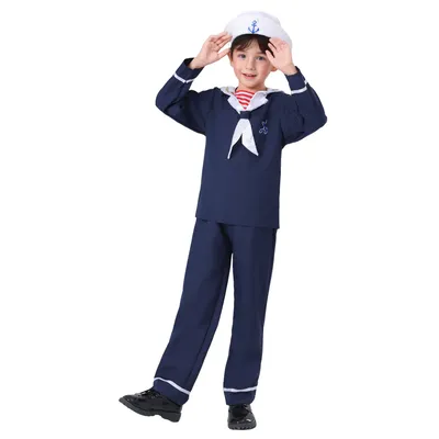 Kinder Unisex Navy Sailor Uniform Cosplay Outfit Halloween Karneval Party Kostüme Image