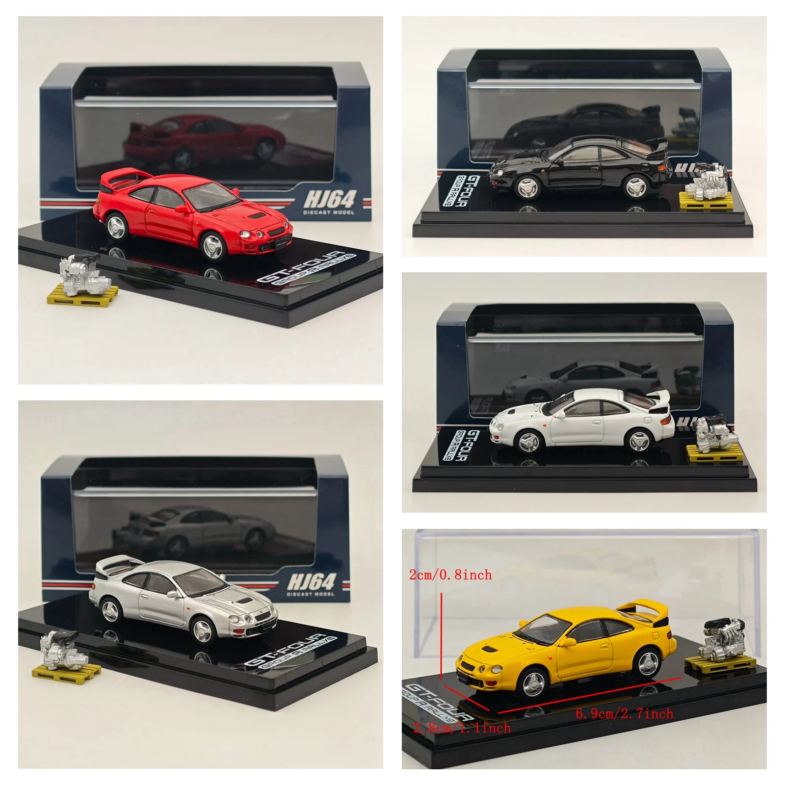 Hobby Japan 1/64 für CELICA GT-FOUR WRC Edition (ST205) mit Motor Display Modell Diecast Modelle Auto Sammlung Auto Spielzeug Geschenk