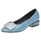 Sapatos Women Cute Blue Light Weight Office Slip on Square Heel Shoes Lady Fashion Black Comfort