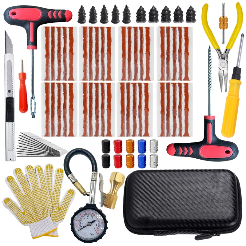 Neue Auto Reifen Reparatur Kit Punktion Stecker Werkzeuge Reifen Punktion Notfall für Universal Reifen Streifen Stiring Kleber Reparatur Tool Kit Image