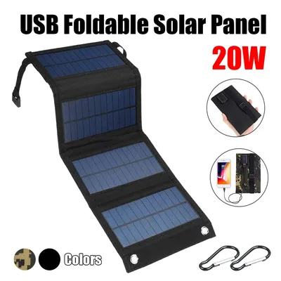 20w faltbare Solar panel Solarzelle tragbare faltbare wasserdichte 5V USB Solarpanels Ladegerät Outdoor Mobile Power Batterie ladegerät