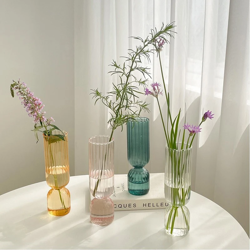 Nordische Glasvase kleine Glas vasen Blumen arrangement Wohn accessoires moderne Wohnzimmer Glas verzierung Image