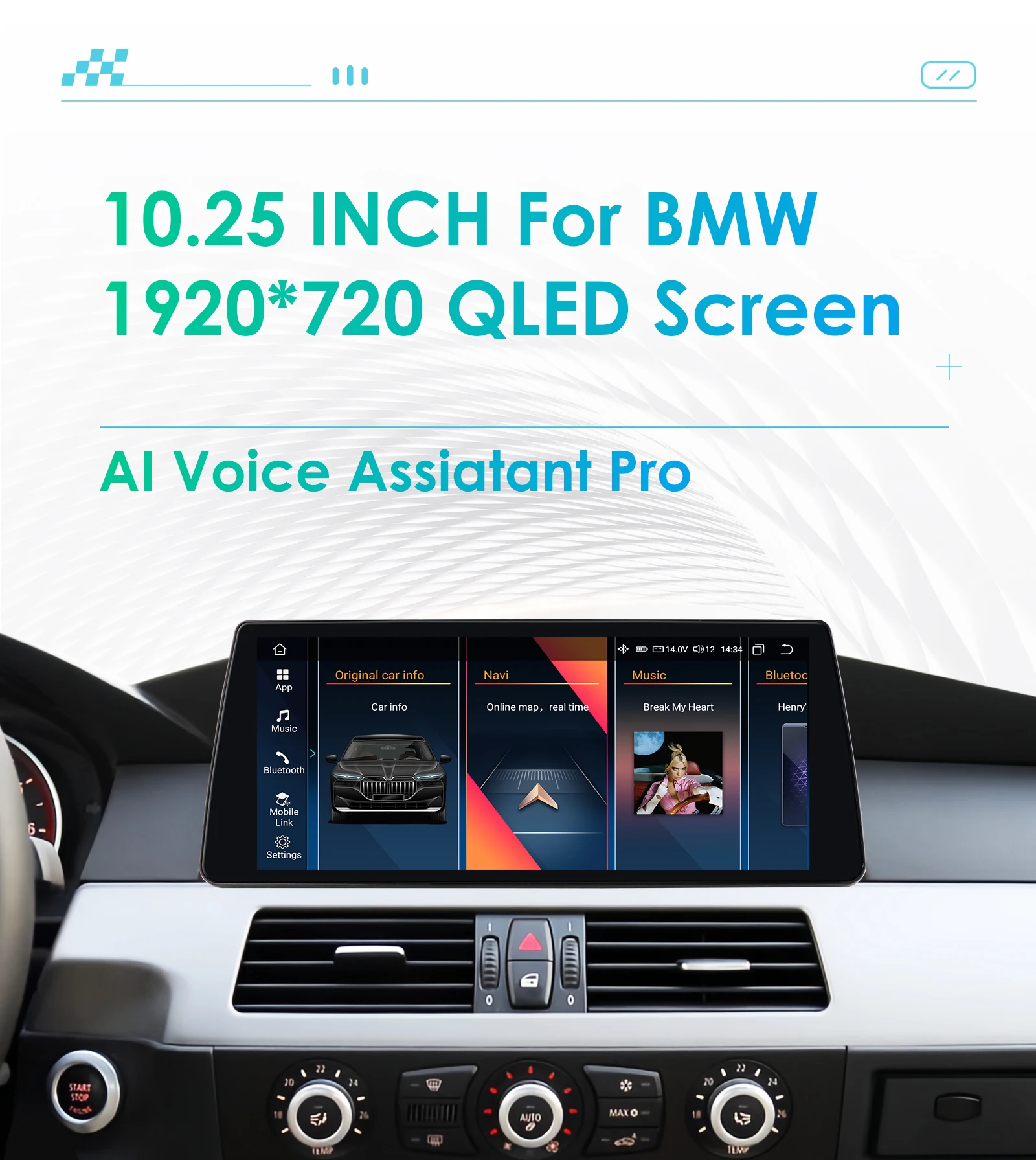 10,25-Zoll-Android-Autoradio für BMW 5er E60 E61 CCC CIC 2005-2010 Autoradio 1920*720 Carplay Multimedia-Player 2-DIN-Bildschirm Image