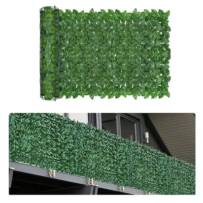Artificial Leaf Fence Panels 4/3/2/1m Long Faux Ivy Hedge Fake Leaves Privacy Fence Garden Fence Balcony Terrace Patio Screen