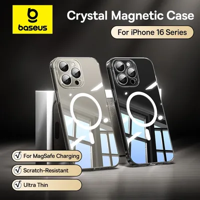 Baseus Magnetic Case for iPhone 16 Pro Max Slim Thin Phone Case Transparent Cover For iPhone 16 Pro