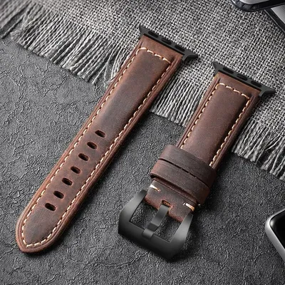 Vintage Crazy Horse Leather Strap for Apple Watch Series 10 9 8 7 6 3 Se Leather Strap Ultra 49mm 45mm 41mm 46mm 42 44 WatchBand