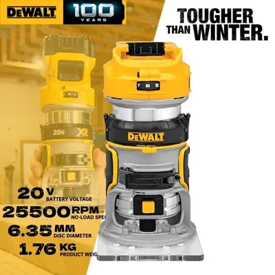 DEWALT Cordless Router 20V Brushless Power Tool Trimmer Engraving Machine Speed Regulation Slotting