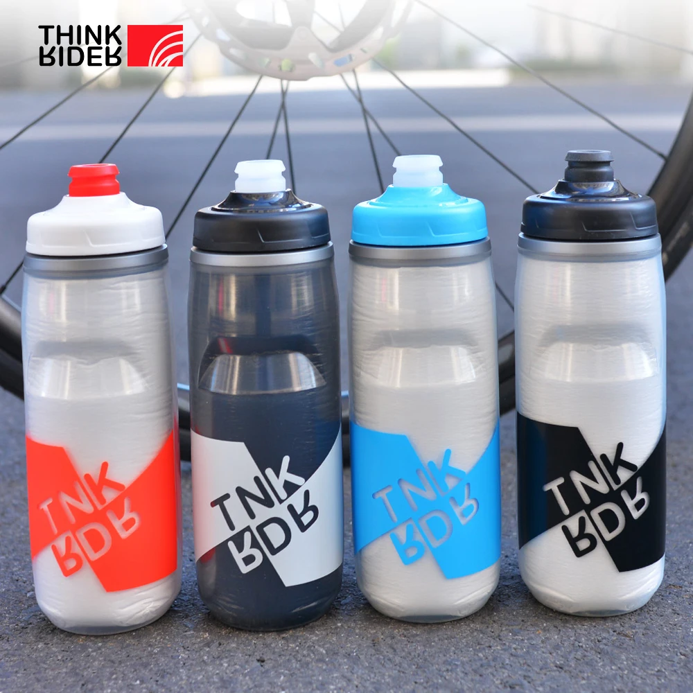 ThinkRider Isolierte Wasserflasche, Fahrrad-Wasserflasche, 620 ml/21 oz, leichte Bergflasche, PP5, wärme- und eisgeschützter Sportbecher Image