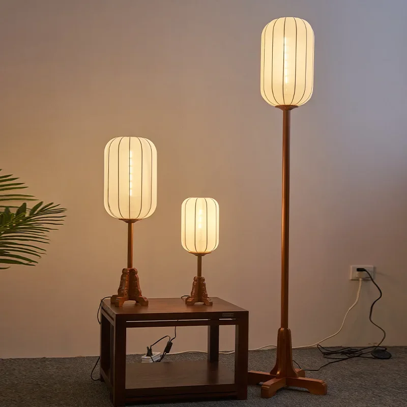 Neue Chinesische Stil Boden Lampe Homestay Sofa Studie Wohnzimmer Schlafzimmer Vintage Massivholz Led Schreibtisch Licht Nacht Beleuchtung Dekor