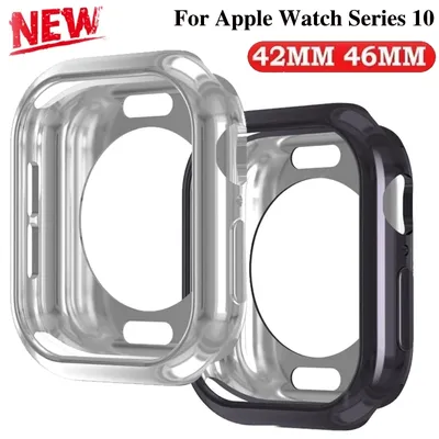 Displayschutzfolie für Apple Watch Serie 10, 42 mm, 46 mm, TPU-Stoßstange, Stoßstange, Displayschutzfolie, iWatch 10, 42/46 Zubehör Image