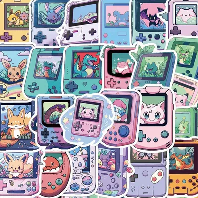 50PCS Cartoon Spielkonsole Pokemon Aufkleber Nette Anime Aufkleber DIY Laptop Telefon Wasserdichte Kawaii Graffiti Aufkleber Kinder Spielzeug Image