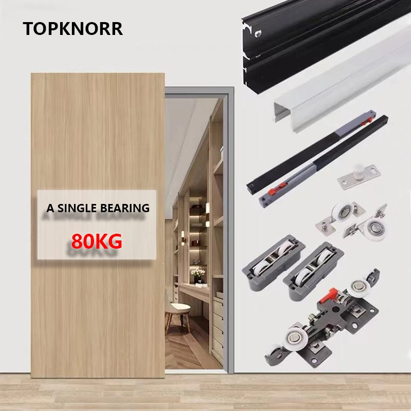 Unsichtbare Schiebetür, Geister-Puffer, Dämpfung, Schiebetür, Küche, Schiebetür, Massivholztür, schienenfreies Zubehör, schienenfrei Image