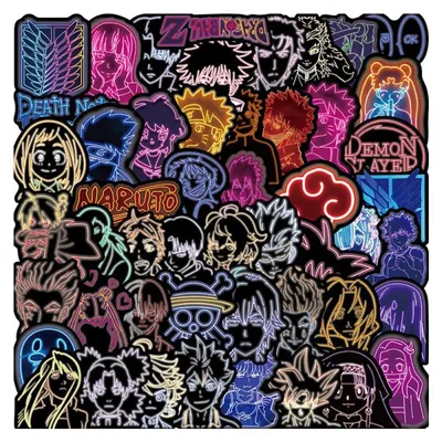 10/30/50 stücke gemischte Anime Neonlicht Graffiti Aufkleber Jujutsu Kaisen Jujutsu Kaisen coole Cartoon Aufkleber Aufkleber für Telefon Laptop Image