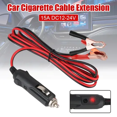 Auto Steckdose Auto Ladegerät Kabel Stecker Adapter Netzkabel 15A Sicherung 12V-24V Krokodil Clip batterie Verlängerung Kabel Image