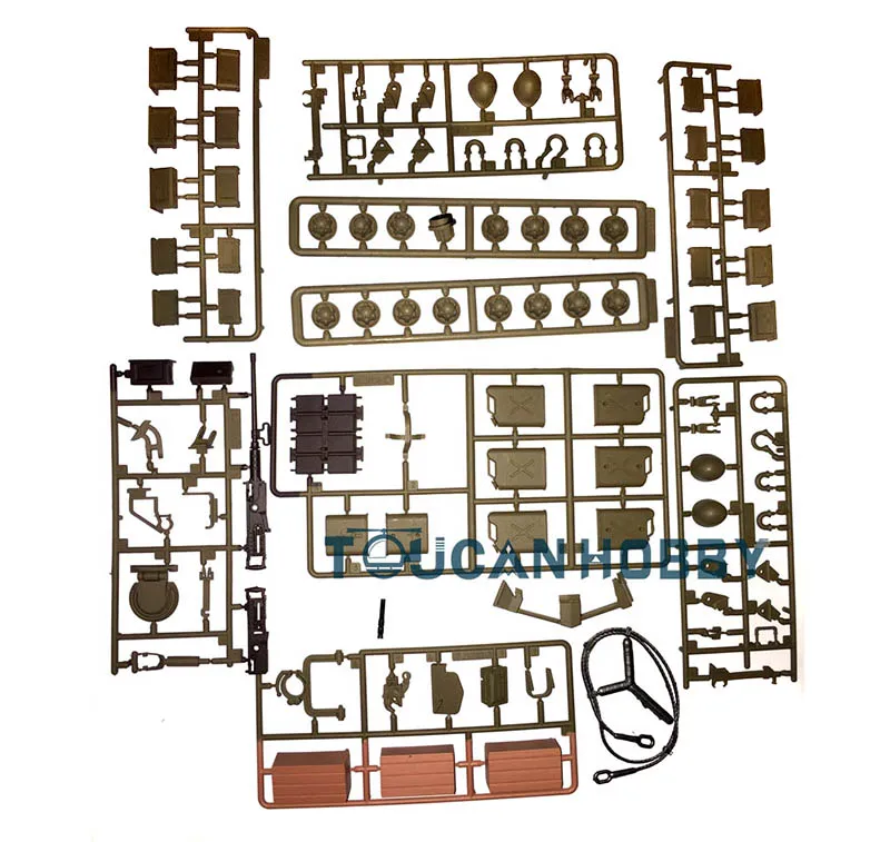 Zubehör Heng Long Maßstab 1:16, USA M26 Pershing RC Panzer 3838, Kunststoffdekoration, Teile, Tasche, Fernbedienung, Modell TH00214 Image