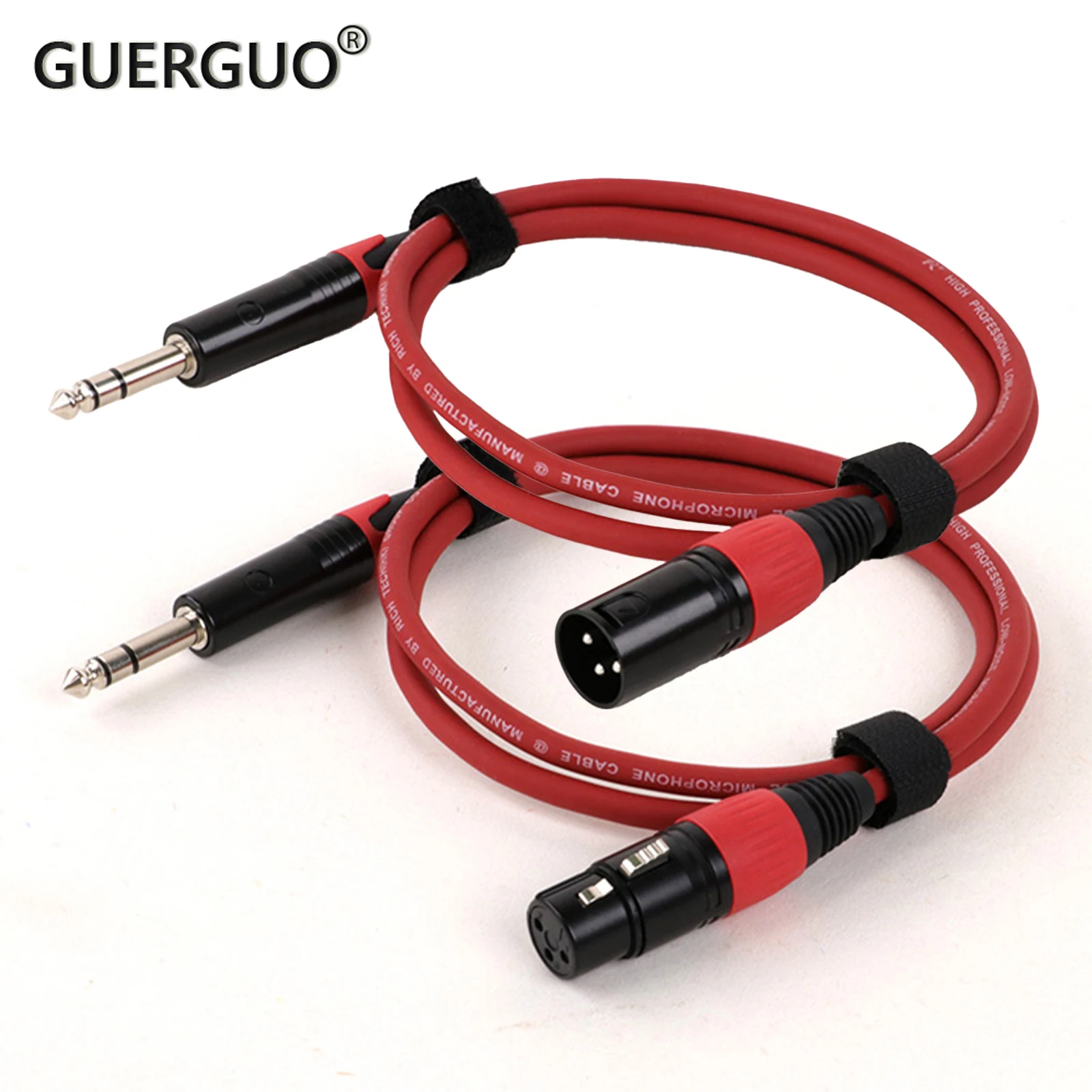 1PC 6,35 MM (1/4 Zoll) Stereo Jack Stecker auf 3Pins XLR Stecker/Buchse Audio Kabel Ausgewogene 1/4 "TRS auf XLR Bunte Mikrofon Kabel Image