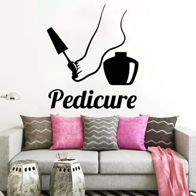 Pediküre Logo Wanda uf kleber Fußpflege zentrum Dekoration Nägel polieren Vinyl Aufkleber Fenster aufkleber Nagels tudio Dekor Image