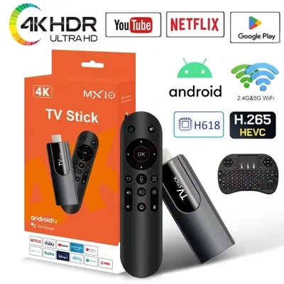 MX10 F3/MX10 Mini-TV-Stick Android13 H618 ATV 4K HD TV-Box 2,4/5G WiFi Smart TV-Empfänger für Google YouTube Netflix Media Player