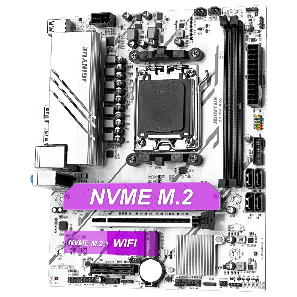 PRO B650M MATX AMD B650 DDR5 6000+MHz M.2 SATA USB3.2 64G Doppelkanal DDR5 Ryzen 7000/8000/9000 Serie Sockel AM5 Motherboard Image