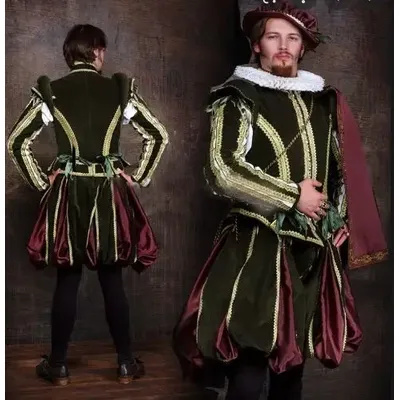 Tudor Elizabethan Aristokrat Männer viktoria nischen Prinz Kostüm Renaissance mittelalter lichen königlichen Militär anzug nach Maß Image