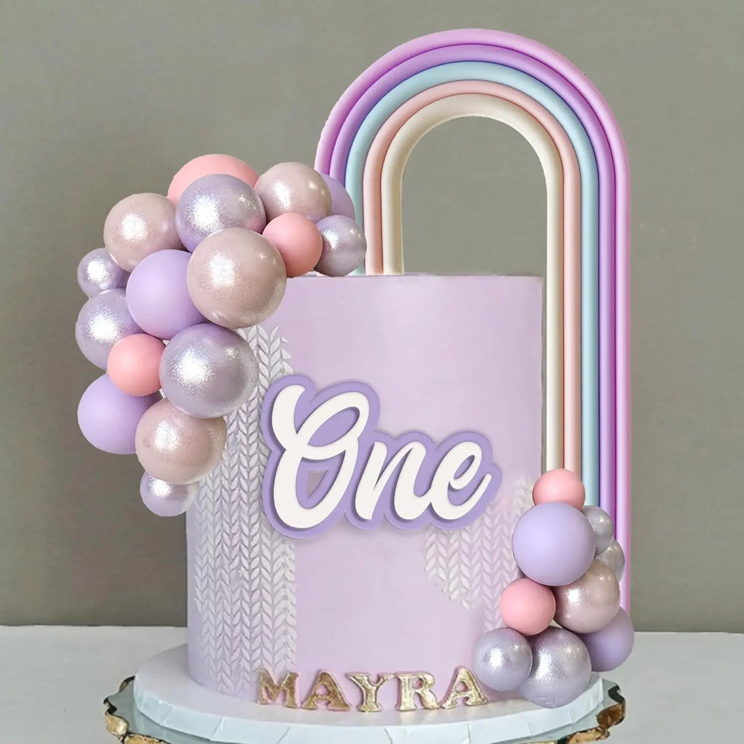 28 Stück Regenbogen-Kuchenaufsätze, bunte Kugeln, Meerjungfrau-Kuchendekorationen für Hochzeit, Babyparty, Mädchen, Jungen, Geburtstagsparty-Zubehör Image