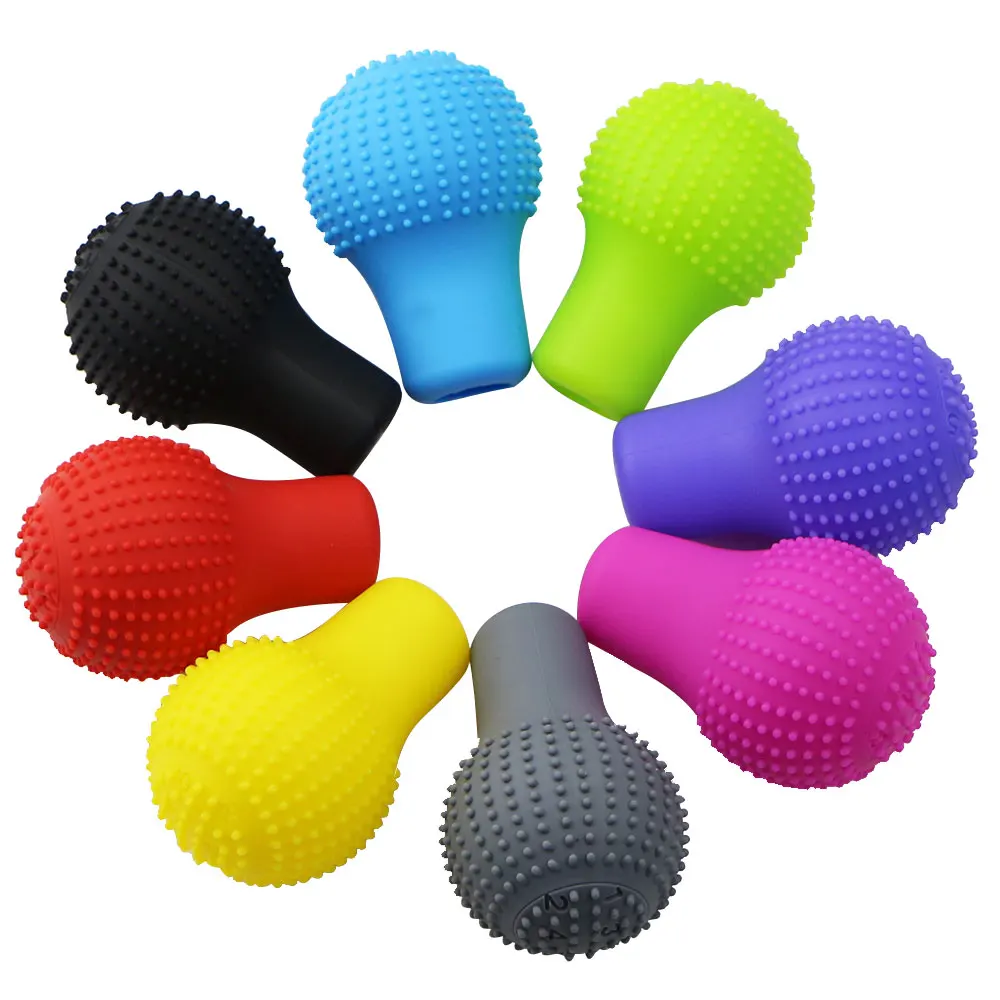 Auto Schaltknauf Abdeckung Silikon Universal Runde Manuelle Shifter Handbremse Knopf Rutschfeste Abdeckung Innen Teile Image