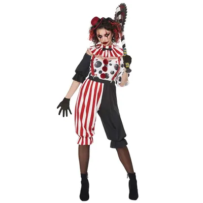 Erwachsene Frauen Narren Joker Mörder Kostüm Halloween der Clown Killer Cosplay blutige Monster Outfit böse hässliche Zirkus Kostüm Image