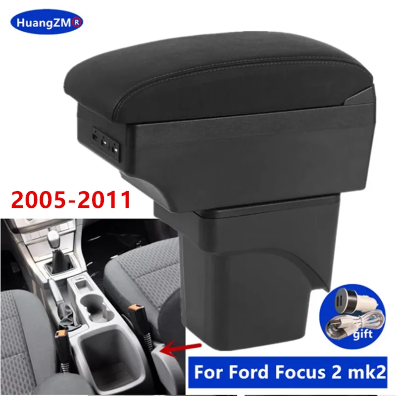 Für Ford Focus 2 armlehne box Für Ford Focus 2 Mk2 2005 2006 2007 2008 2009 2010 2011 Auto Armlehne box Lagerung box auto zubehör Image