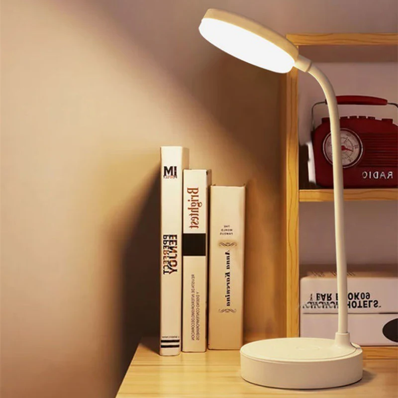 Tischlampe, USB-Stecker, wiederaufladbar, Schreibtischlampe, Bett, Lesebuch, Nachtlicht, LED, 3 Modi, Dimmen, Augenschutz, Licht, Nachttischlampe
