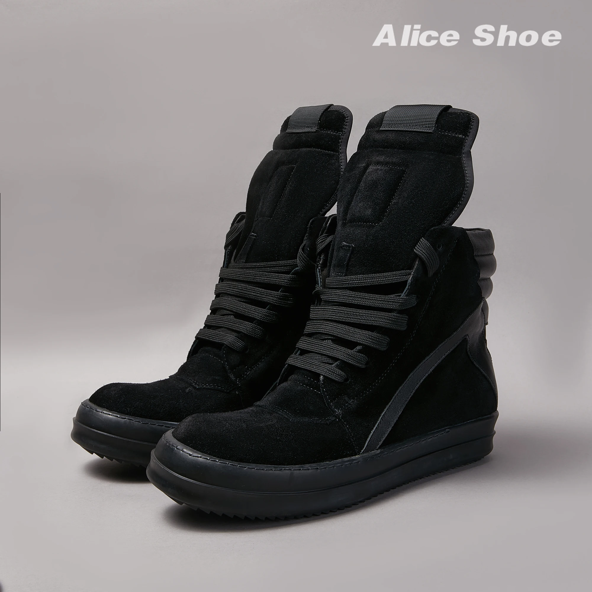 Marke Casual Männer Schuh High Top Frauen Sneaker Qualität Schwarz Geobasket Kuh Wildleder Schuh Zip Luxus Plattform Trainer Flache Ankle Boot